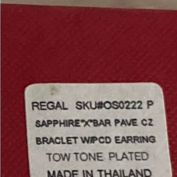 New in Box, Sapphire Blue Pave X Bar CZ Bracelet with matching earrings - Picture 5 of 5